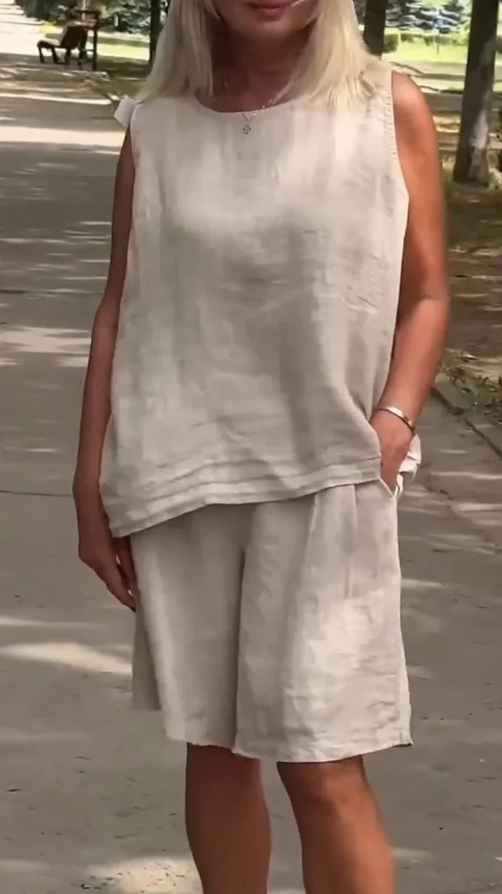 Jileana - Camicetta Senza Maniche Traspirante e Pantaloncini Larghi - Image 3