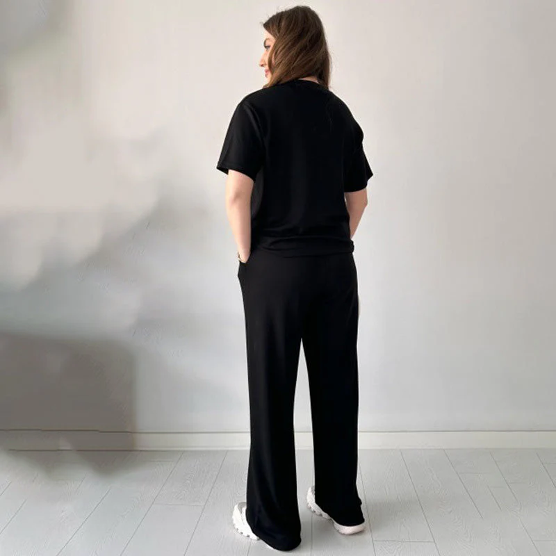 Jimena - Top Casual Con Scollo Rotondo E Pantaloni Con Coulisse - Image 7