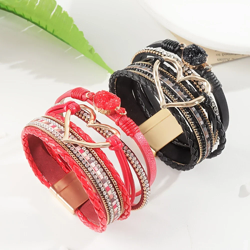 Joely - Bracciale In Pelle Multistrato Con Disegno a Cuore - Image 10