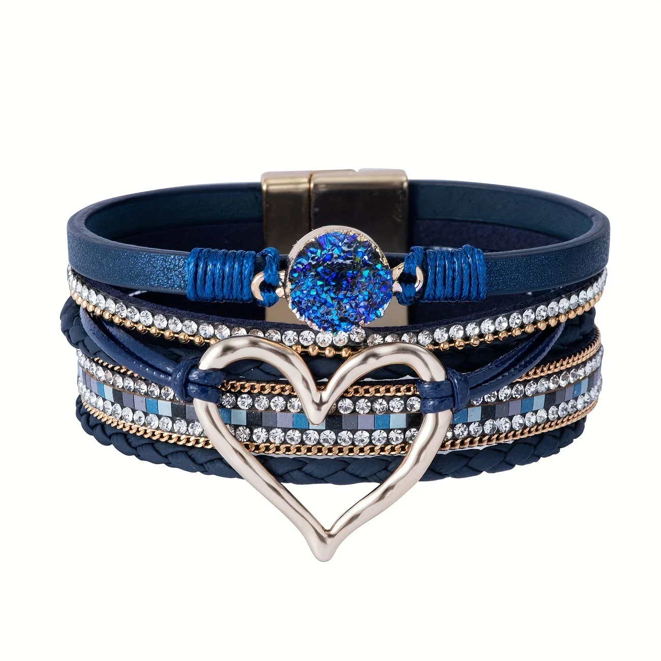 Joely - Bracciale In Pelle Multistrato Con Disegno a Cuore - Image 9