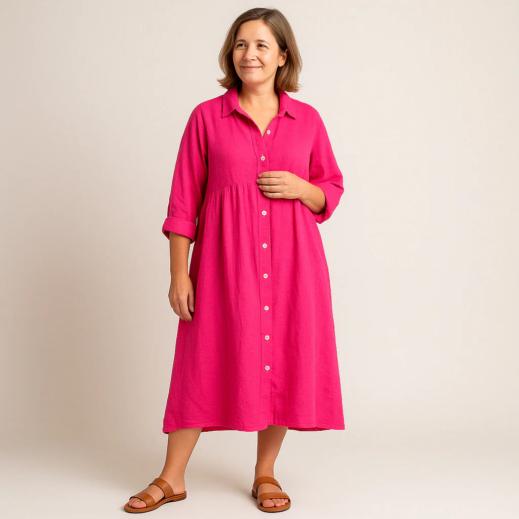Johana - Abito Camicia in Cotone e Lino