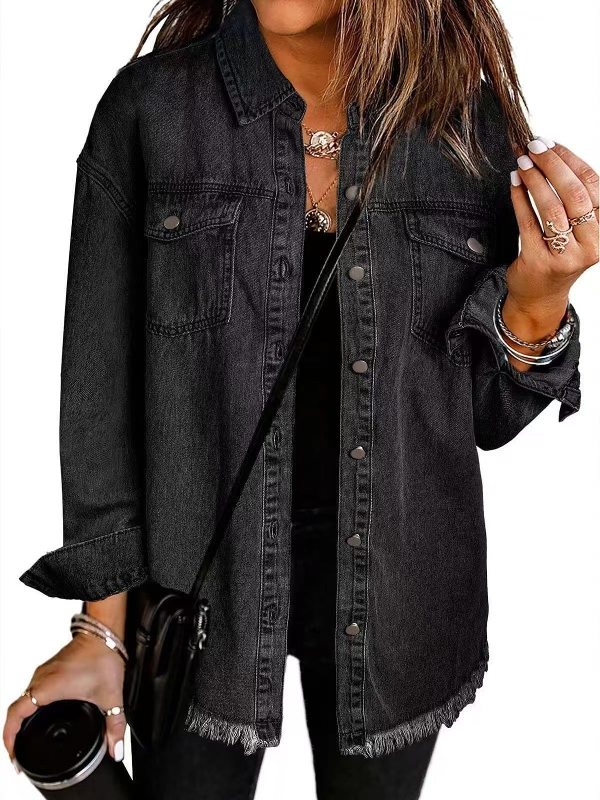 Jolien – Giacca In Denim a Maniche Lunghe Con Tasche