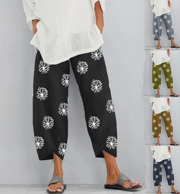 Jolissa - Pantaloni Ritagliato Con Stampa Dente Di Leone - Image 6