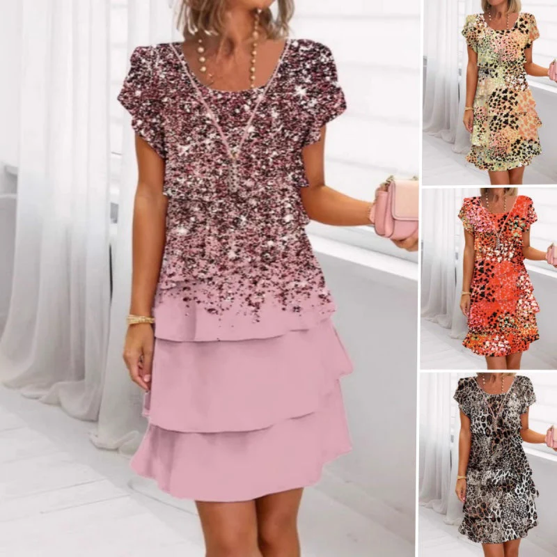 Jonna - Elegante Abito Con Paillettes e Stampa leopardata - Image 5