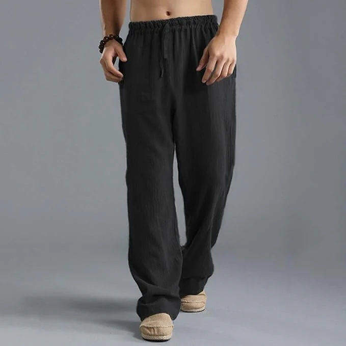 Jooa - Pantaloni Sportivi Larghi in Lino Traspirante Con Coulisse - Image 2