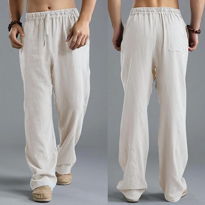 Jooa - Pantaloni Sportivi Larghi in Lino Traspirante Con Coulisse - Image 6
