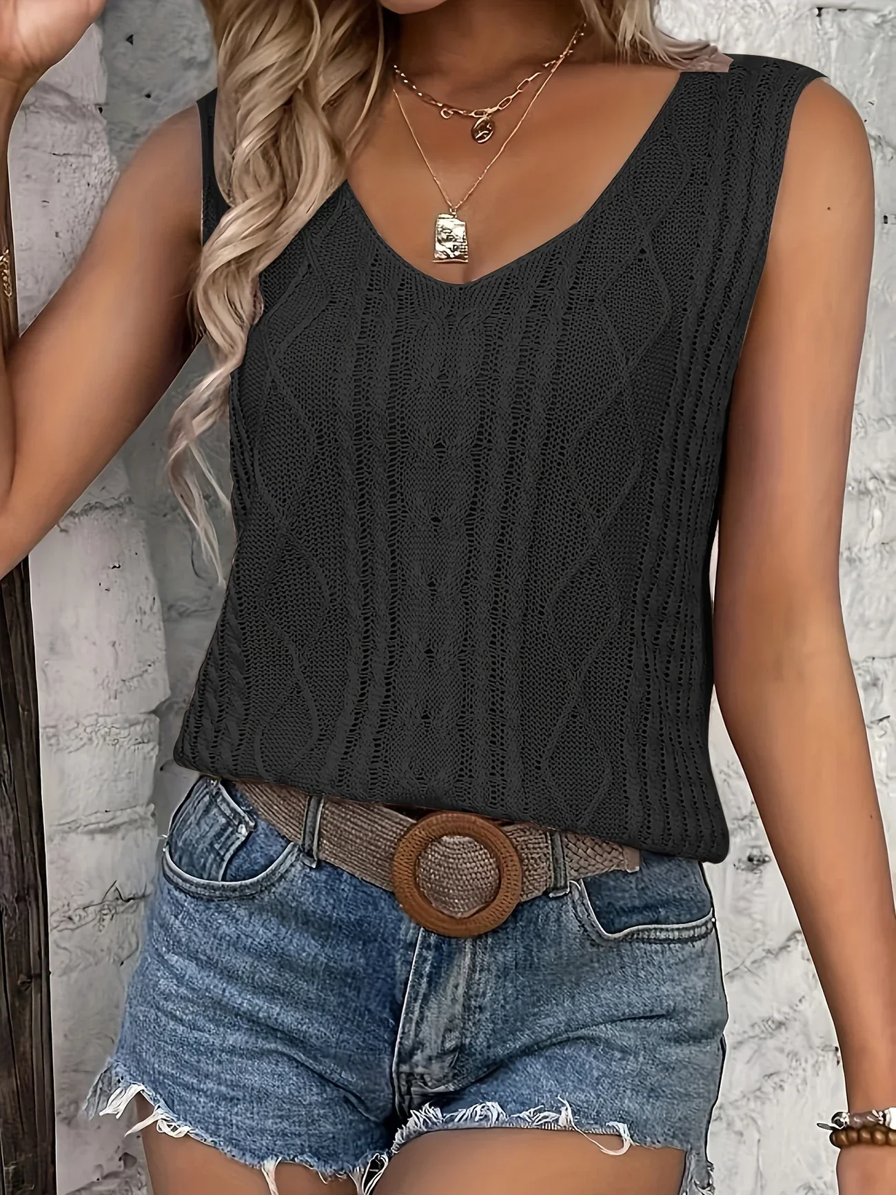 Juno - Top Casual Senza Maniche Con Scollo a V - Image 21