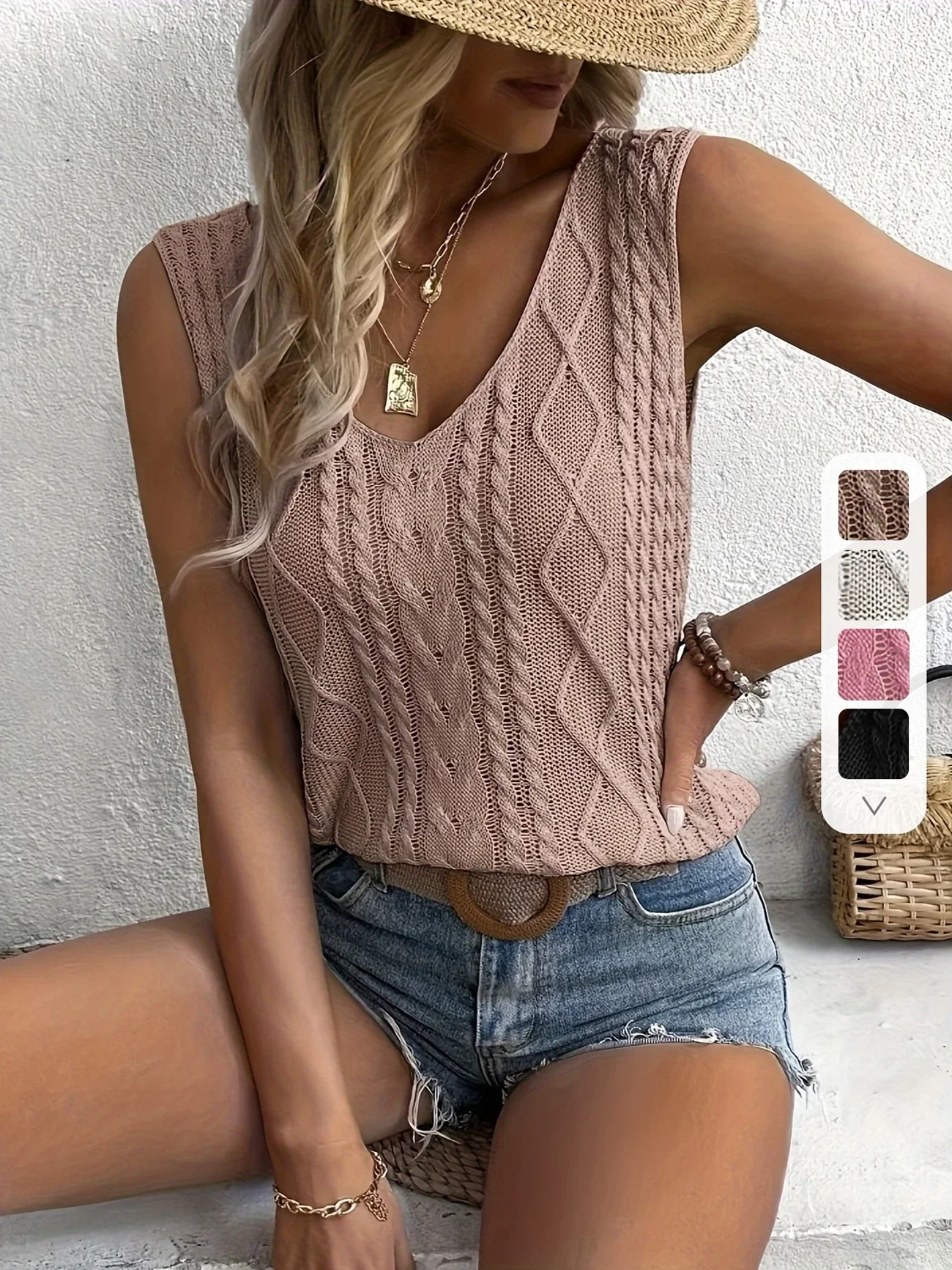 Juno - Top Casual Senza Maniche Con Scollo a V - Image 35