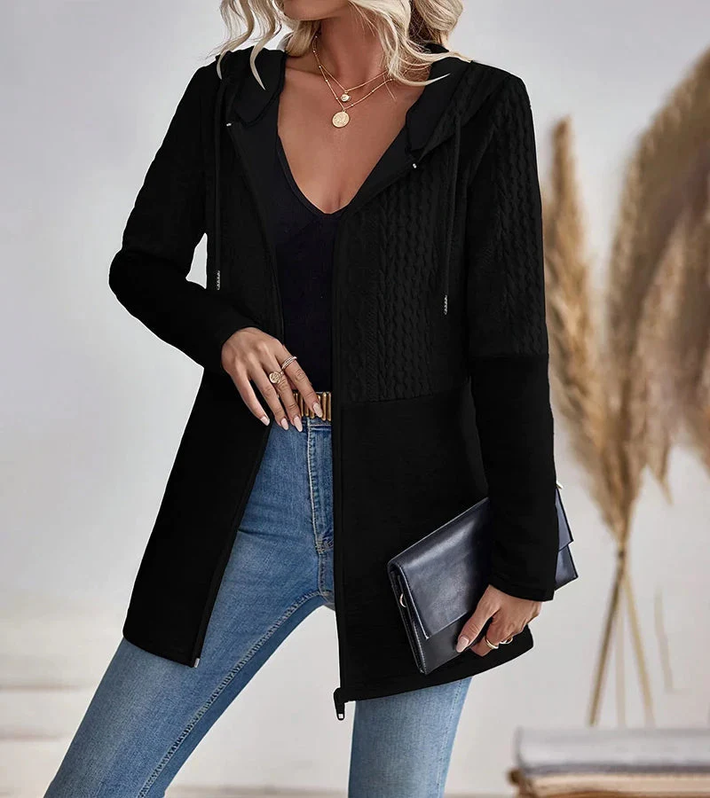 Jylda - Cardigan Con Cappuccio e Zip - Image 2