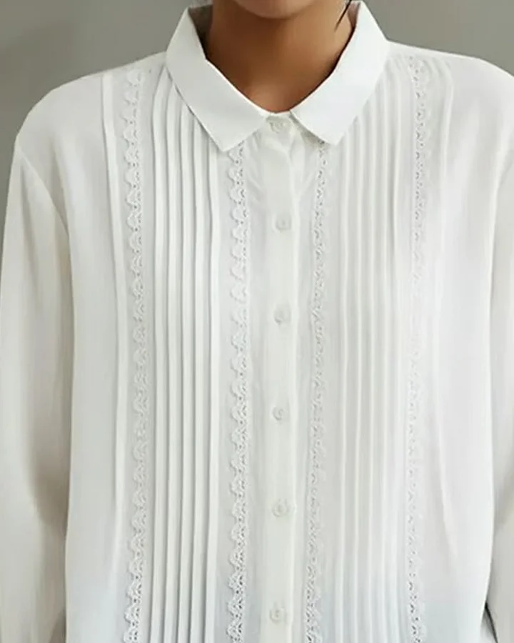 Kalanit - Camicia in Pizzo Patchwork di Lino e Cotone - Image 6
