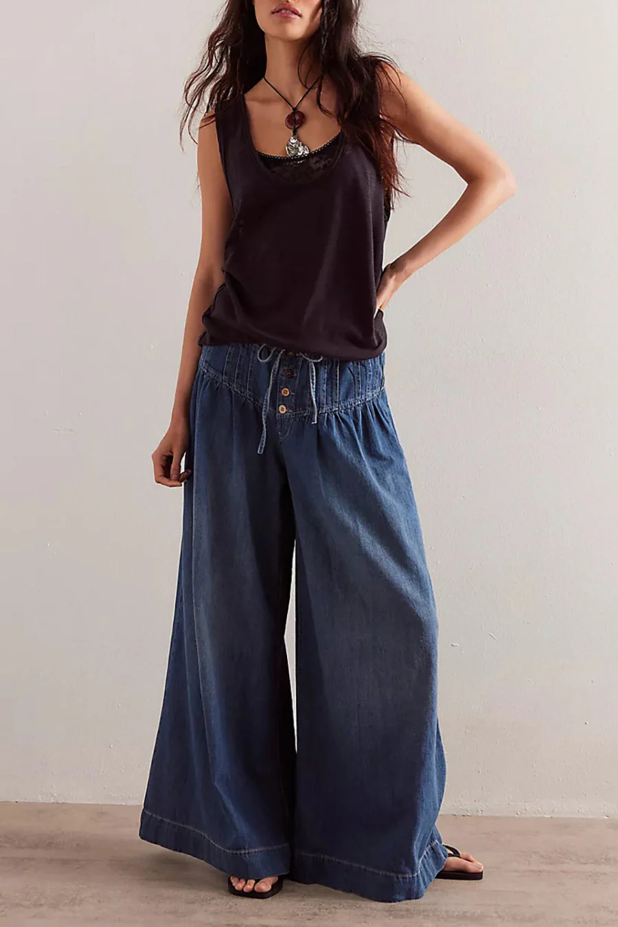 Karatza - Jeans Eleganti a Gamba Larga e Morbida