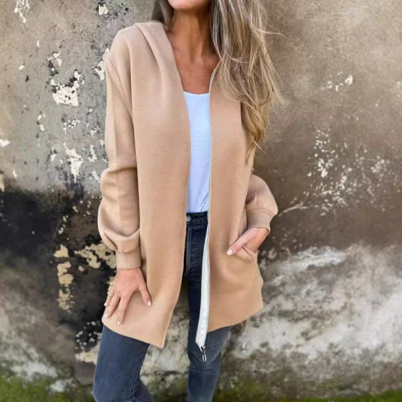 Karletta - Giacca con Cappuccio, Cerniera e Tasche - Image 2