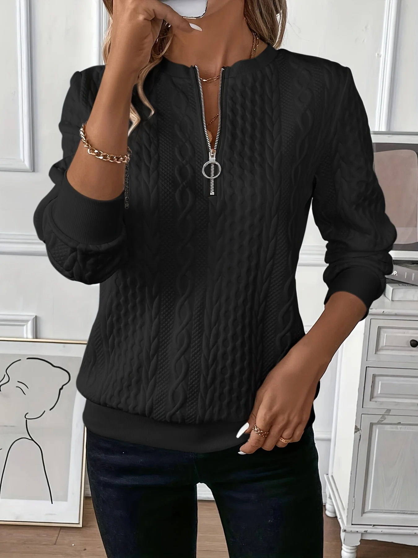 Karoline – Maglione Elegante e Comodo Con Zip - Image 2