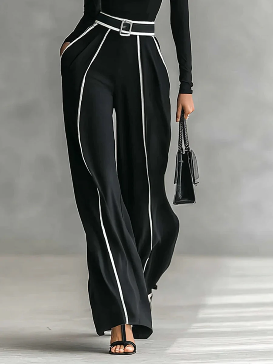 Karyssa - Top a Collo alto e Pantaloni a Gamba larga con Cintura - Image 3