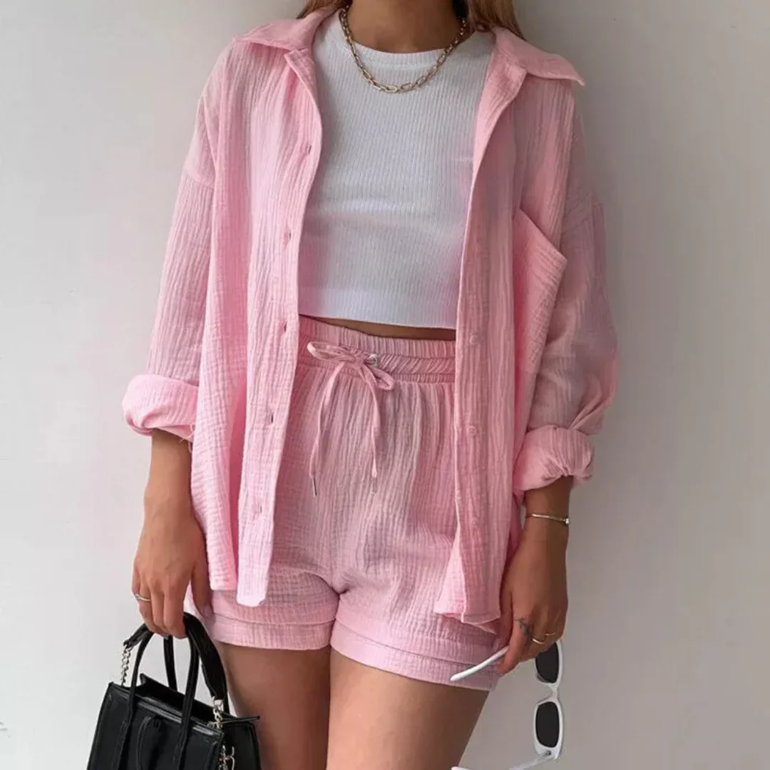 Katelyn - Due Pezzi In Cotone Camicia E Pantaloncini - Image 2