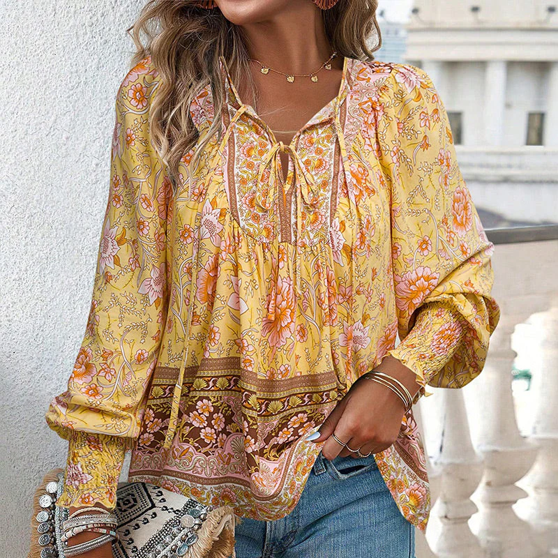 Katia - Camicia Alla Moda Con Scollo a V e Maniche lunghe Stampata - Image 11