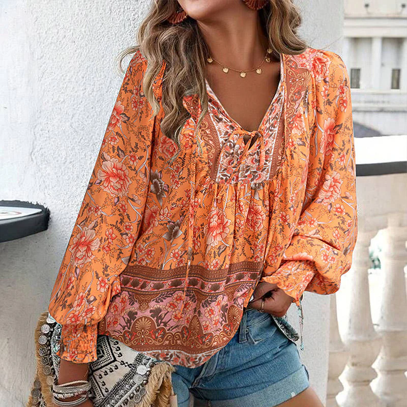 Katia - Camicia Alla Moda Con Scollo a V e Maniche lunghe Stampata - Image 15
