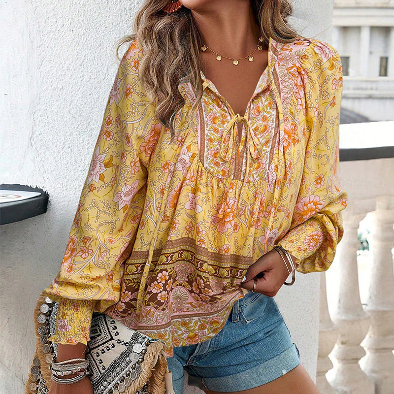 Katia - Camicia Alla Moda Con Scollo a V e Maniche lunghe Stampata - Image 3