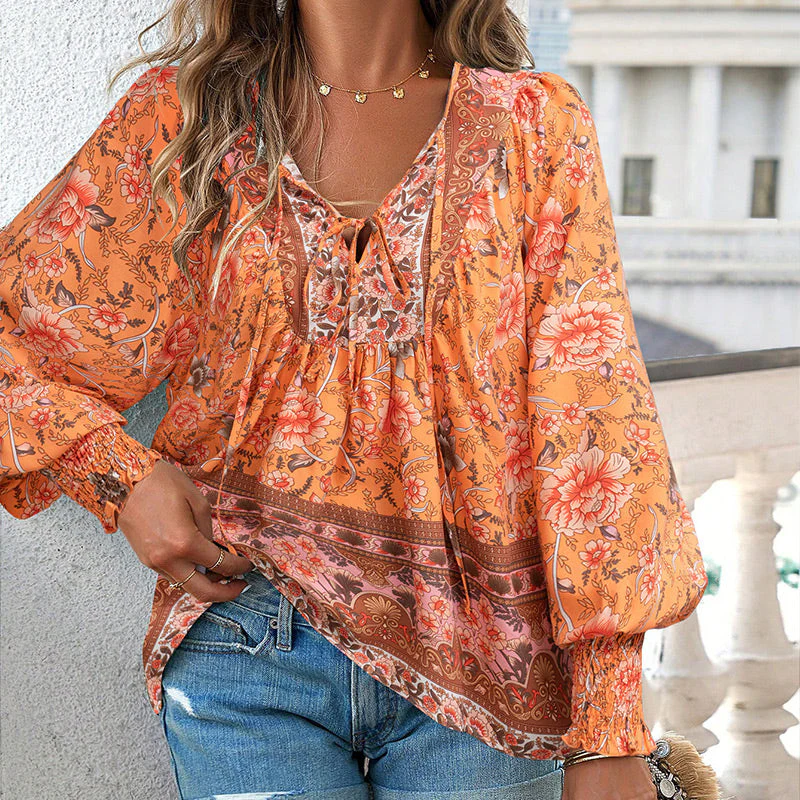 Katia - Camicia Alla Moda Con Scollo a V e Maniche lunghe Stampata - Image 6
