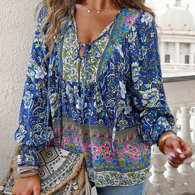 Katia - Camicia Alla Moda Con Scollo a V e Maniche lunghe Stampata - Image 9