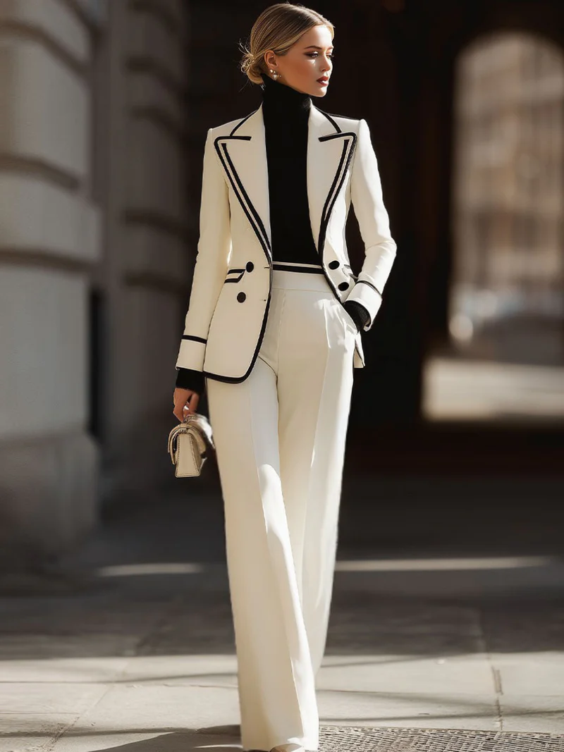 Kaushini - Completo a Due Pezzi Con Pantaloni a Gamba larga