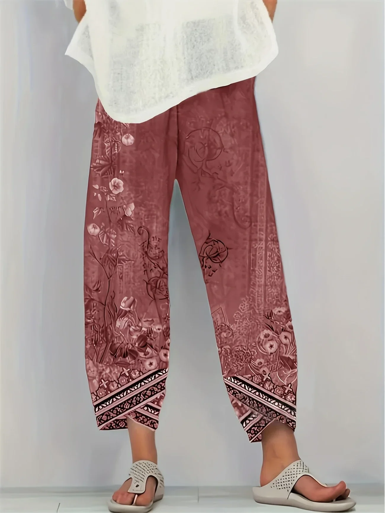 Kayden - Pantaloni Capri Floreali Vintage - Image 3