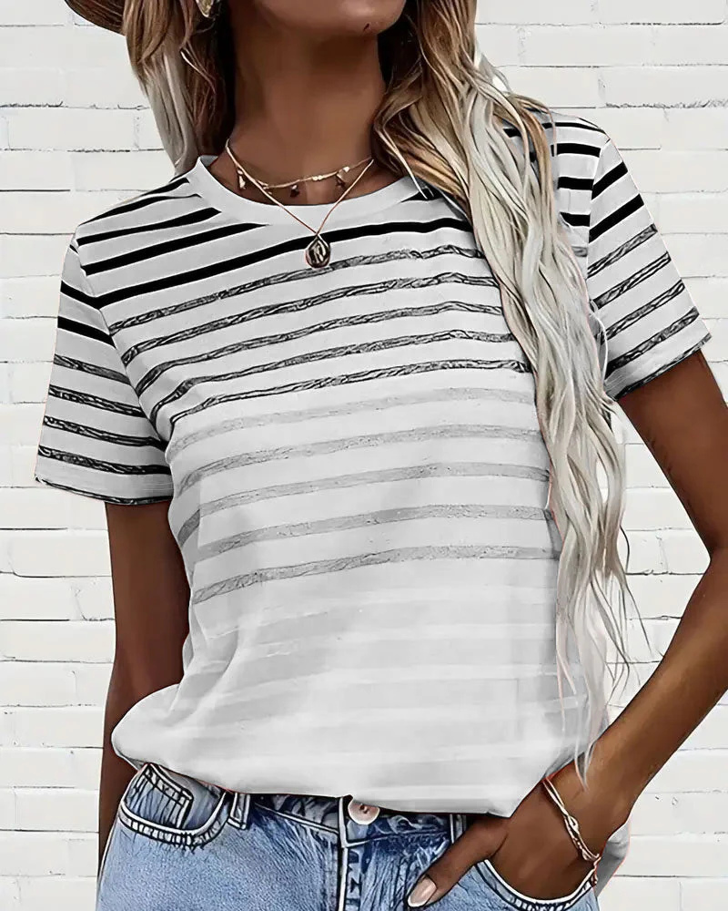 Kellie - T-Shirt A Righe Girocollo E Maniche Corte - Image 10
