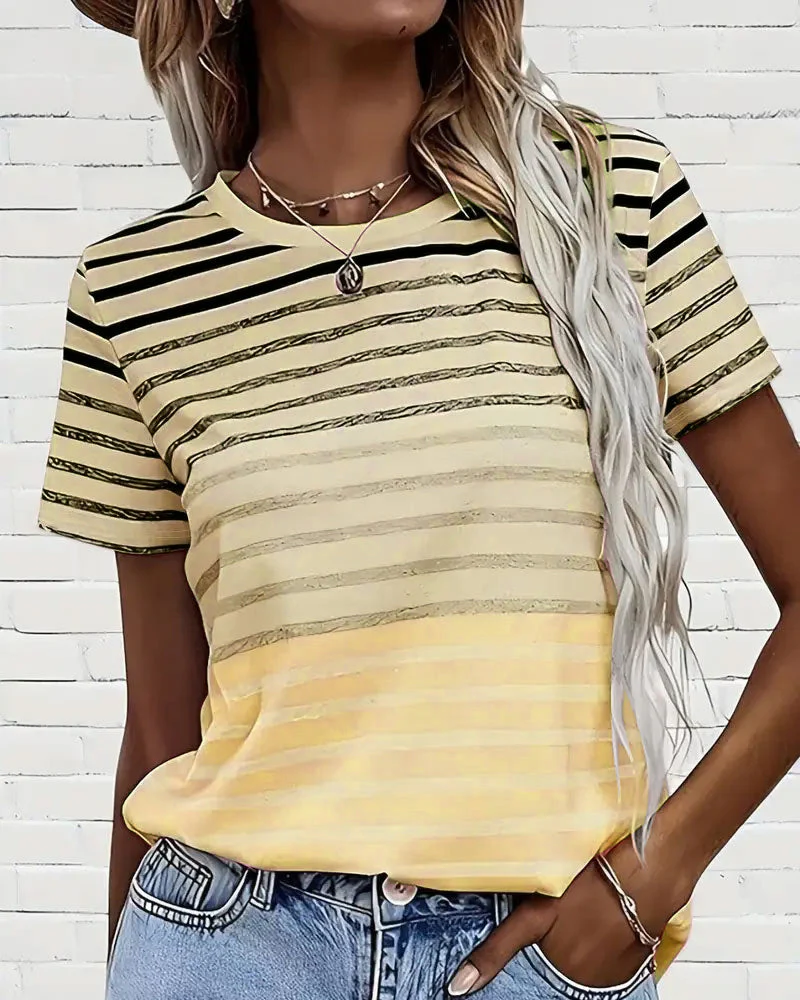 Kellie - T-Shirt A Righe Girocollo E Maniche Corte - Image 4