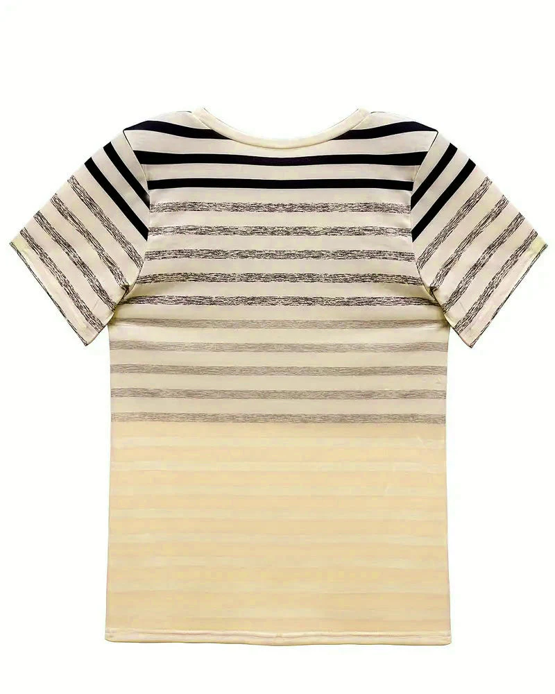 Kellie - T-Shirt A Righe Girocollo E Maniche Corte - Image 5