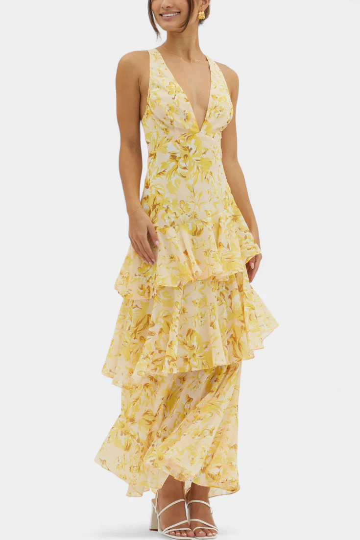 Kensie - Abito In Chiffon Con Scollo a V e Strati Fluenti - Image 3