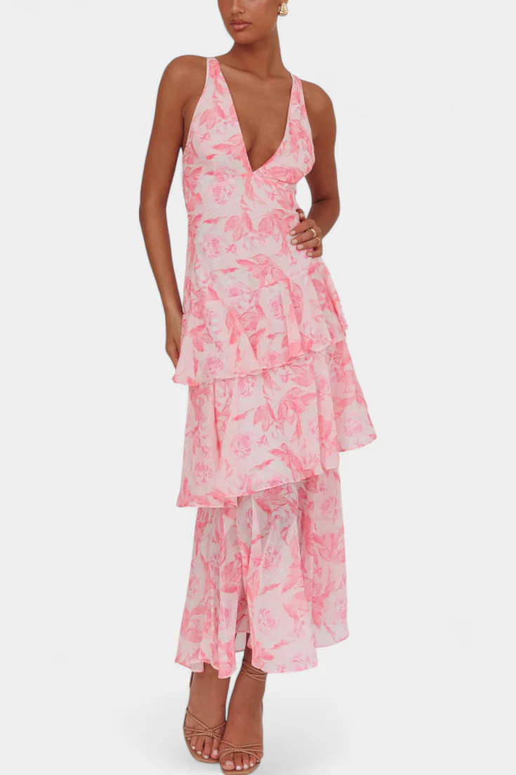 Kensie - Abito In Chiffon Con Scollo a V e Strati Fluenti - Image 5