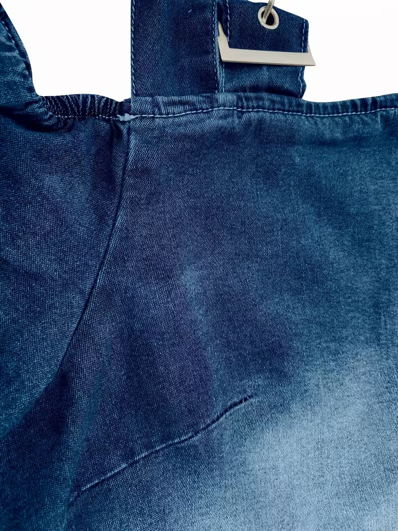 Kenya - Top in denim con Spalle Scoperte e Maniche Corte - Image 6