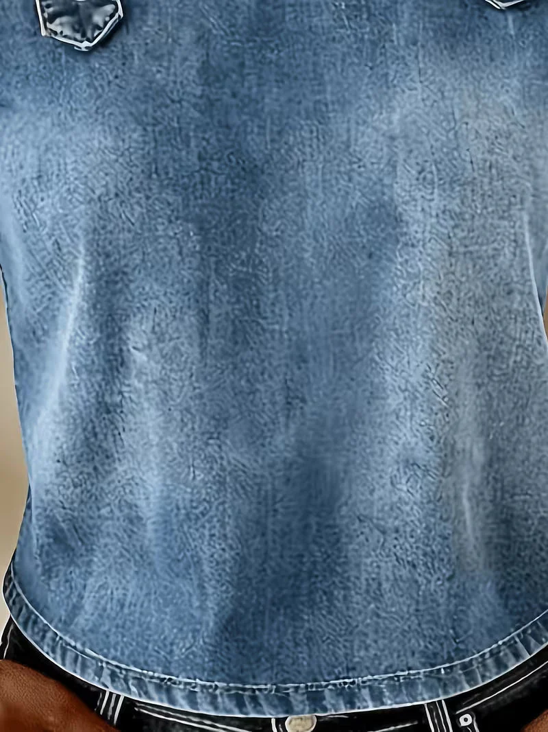 Kenya - Top in denim con Spalle Scoperte e Maniche Corte - Image 9