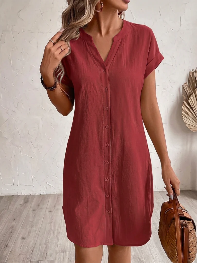 Khalela - Comodo Abito Camicia In Iino - Image 2