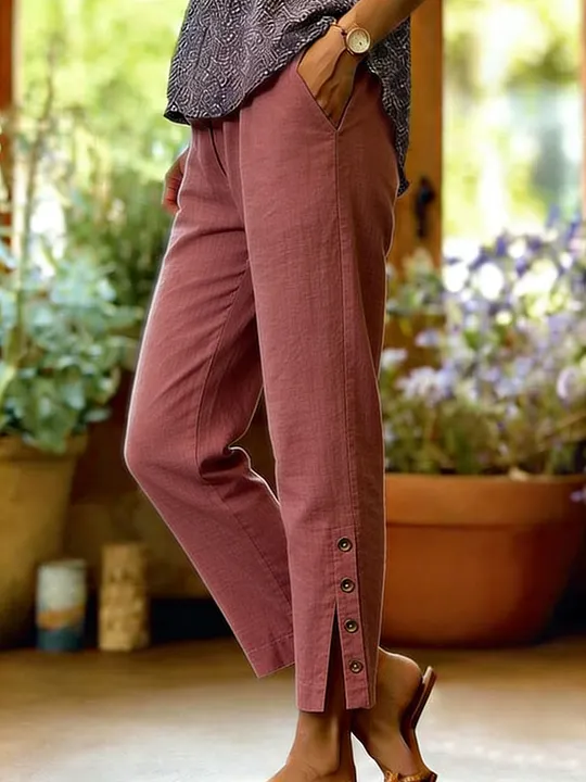 Kileza - Pantaloni Casual Dalla Vestibilità Ampia Con Bottoni - Image 6