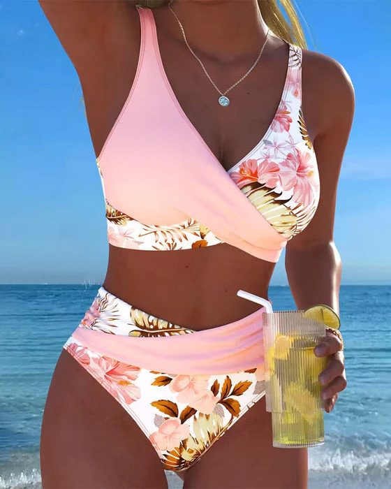 Killiane - Bikini Con Scollo a V e Stampa Floreale