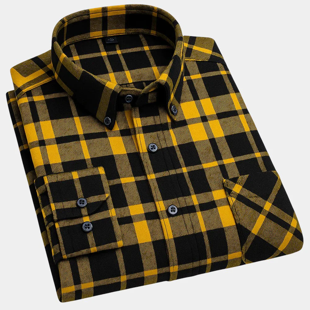 Kingsley - Camicia a Maniche Lunghe In Cotone a Quadri