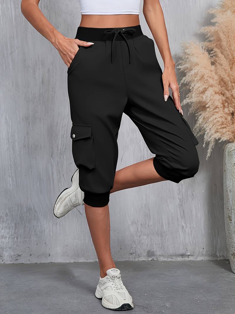 Kirabo - Pantaloni Cargo Estivi Con Tasche Multiple E Elastico a Costine - Image 2