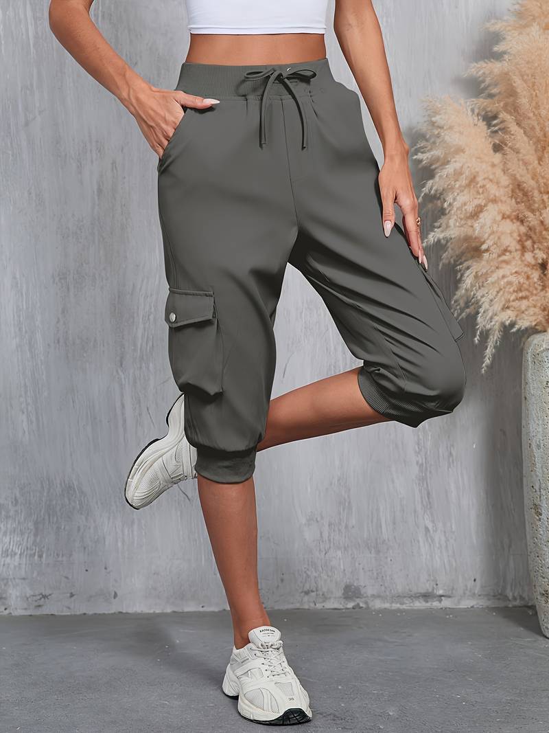 Kirabo - Pantaloni Cargo Estivi Con Tasche Multiple E Elastico a Costine - Image 5