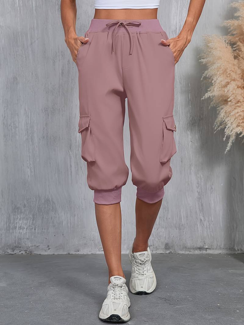 Kirabo - Pantaloni Cargo Estivi Con Tasche Multiple E Elastico a Costine - Image 8