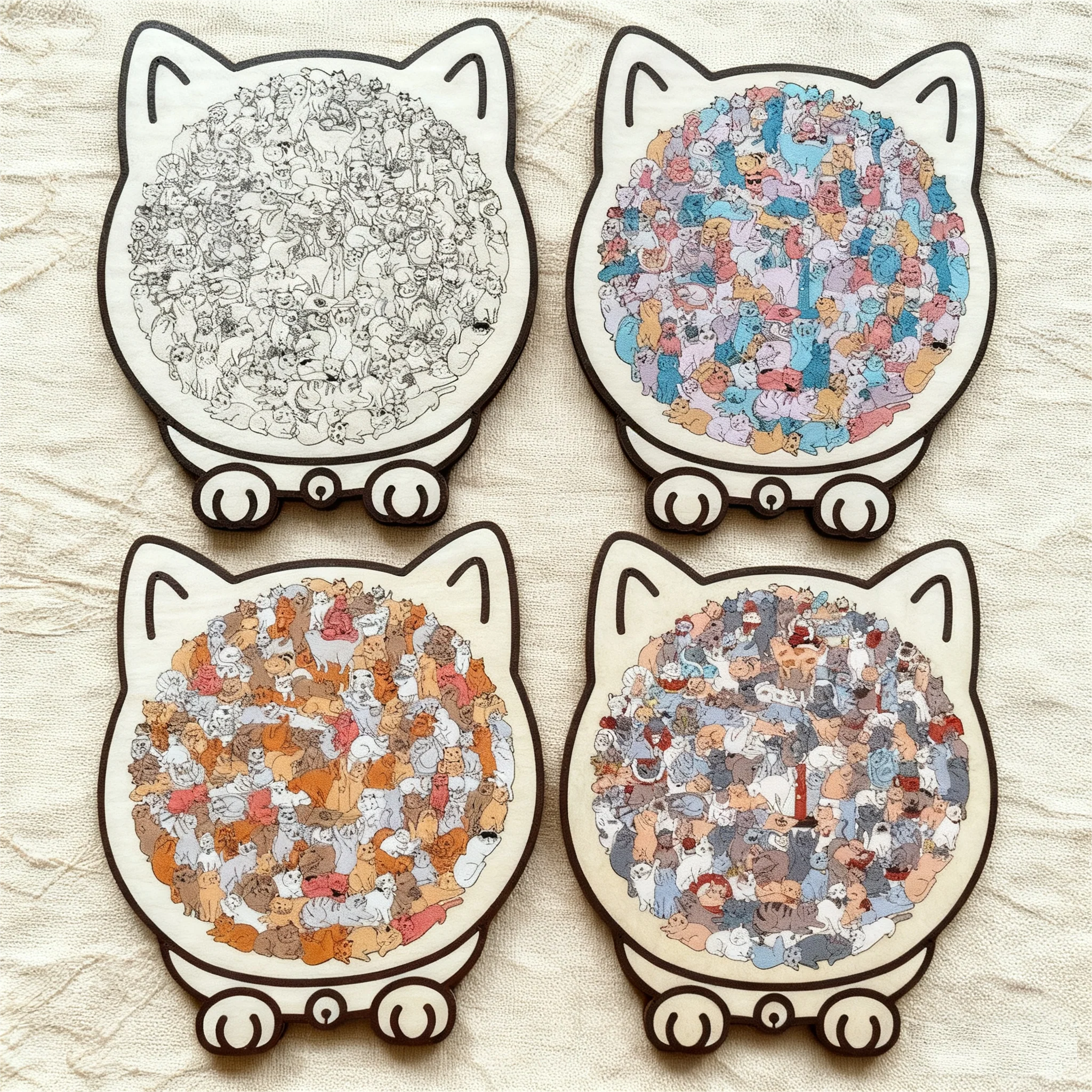 KittyCluster - Puzzle In Legno a Forma Di Gatto Da 135 Pezzi - Image 5