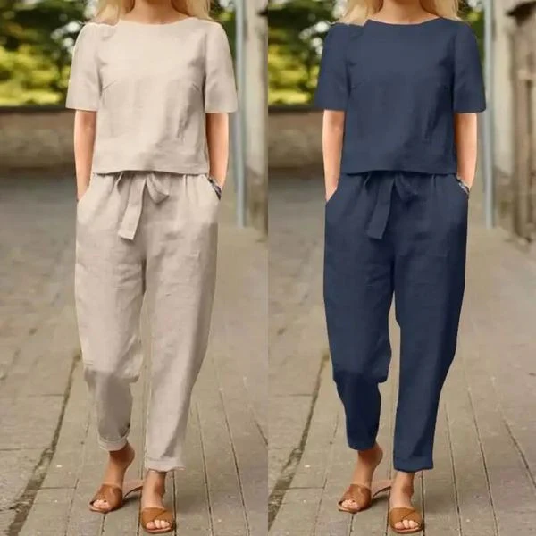 Kiyomi - Completo Pantaloni e Camicetta a Maniche Corte - Image 5