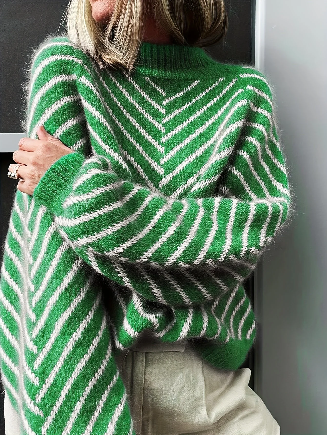 Klarysa - Maglione Casual a Maniche Lunghe Lavorato a Maglia - Image 11