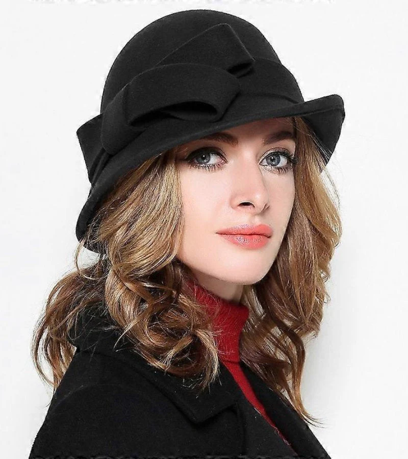 Klaver - Cappello Vintage In Feltro Con Fiocco Laterale - Image 10