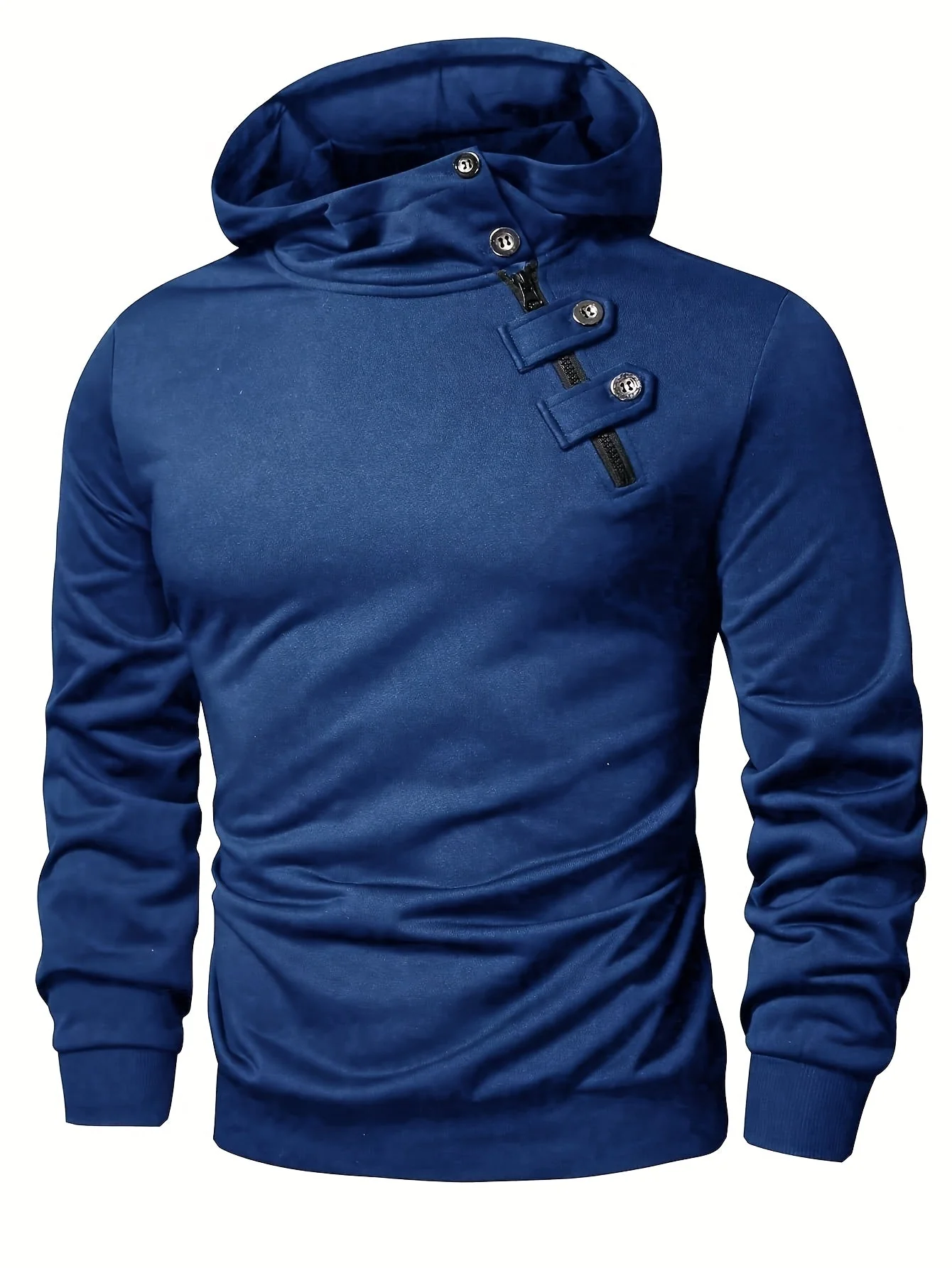 Klod - Felpa Con Cappuccio e Bottoni a Maniche Lunghe Casual - Image 2