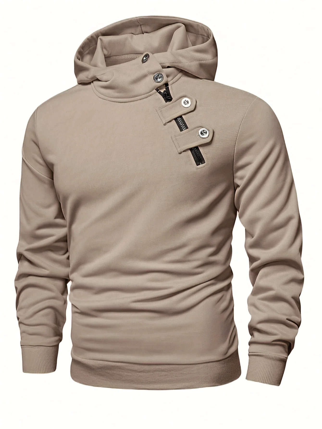Klod - Felpa Con Cappuccio e Bottoni a Maniche Lunghe Casual - Image 5