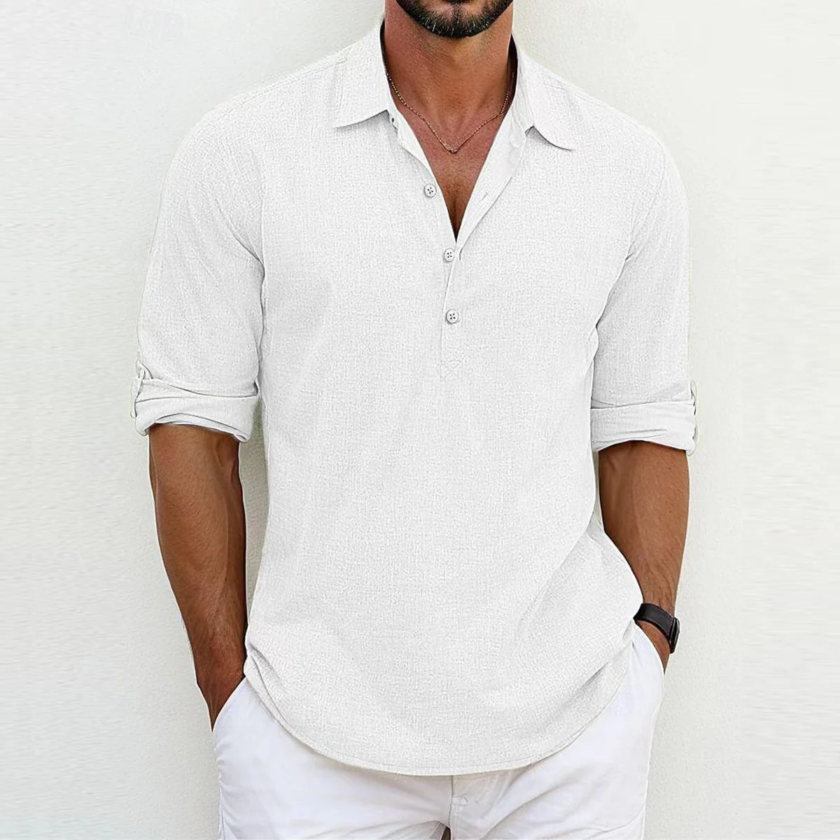 Kord - Camicia Di Lino Casuale - Image 6