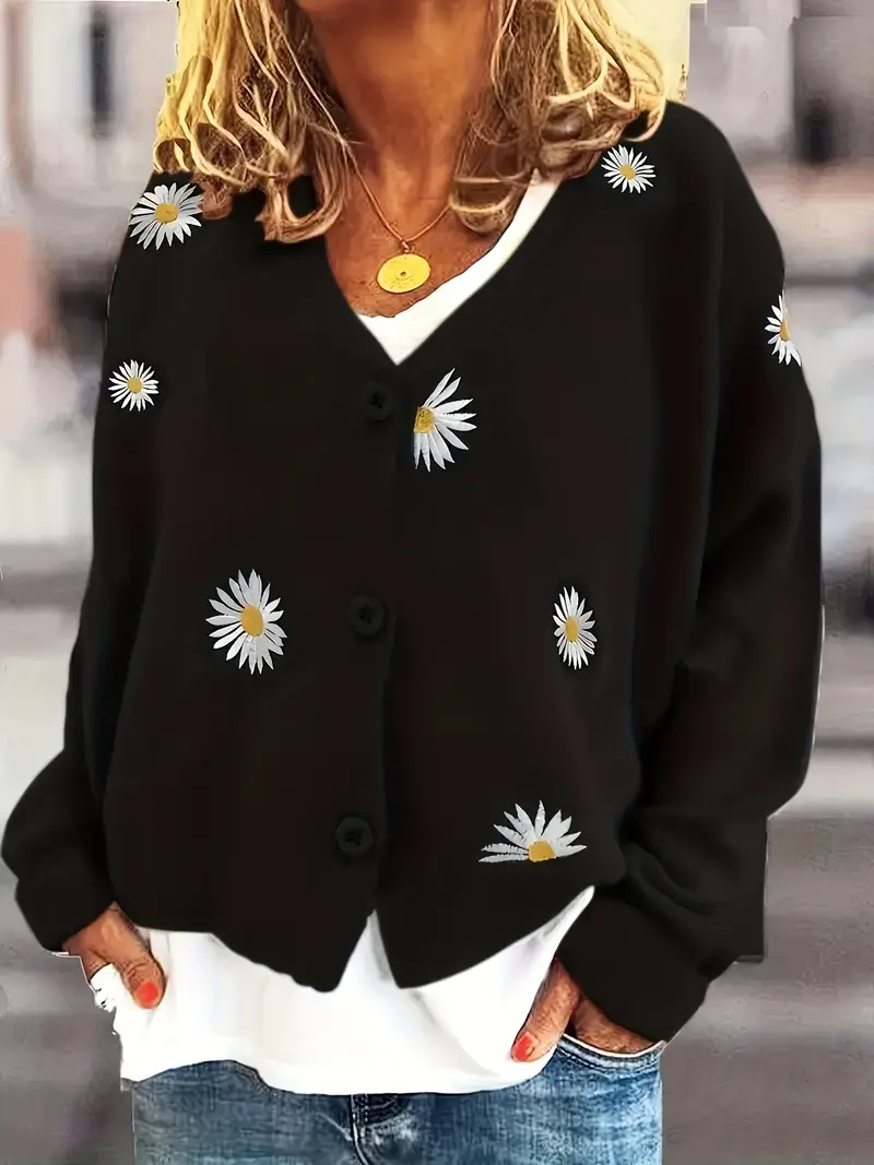 Korina - Elegante Cardigan a Maniche Lunghe Con Bottoni - Image 2