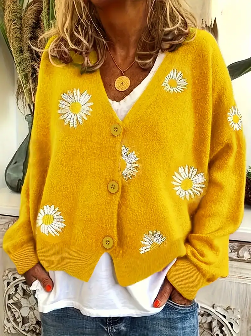 Korina - Elegante Cardigan a Maniche Lunghe Con Bottoni - Image 4