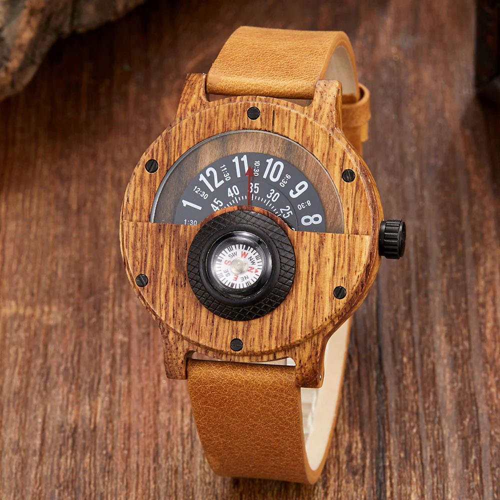 Krzysztof - Orologio Da Tavolo Con Quadrante a Bussola In Legno - Image 2